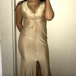 Satin gold dress